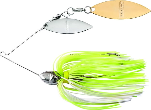 Picture of Booyah Vibra-Wire Double Willow Blade Spinnerbait, 3/8 Oz, Chartreuse-Pearl-White