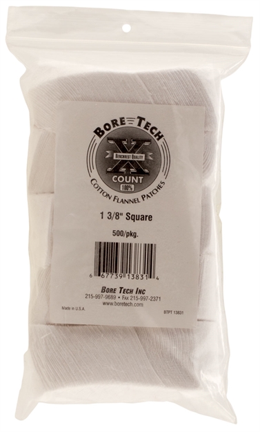 Picture of Bore Tech Btpt-138-S50 X-Count Square Cotton Patches 243 Cal/6Mm 1.37"