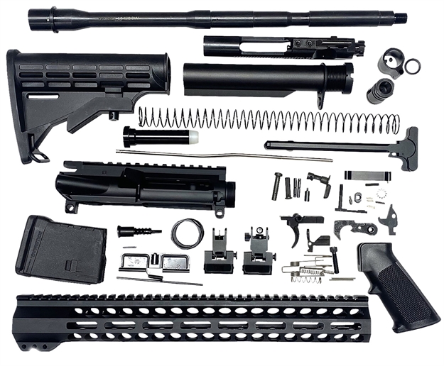 Picture of  Bowden Tactical J27113 AR Rifle Build Kit  Complete, 13" M-Lok Handguard, Mil-Spec Parts, Flip UP Sights 810030621829