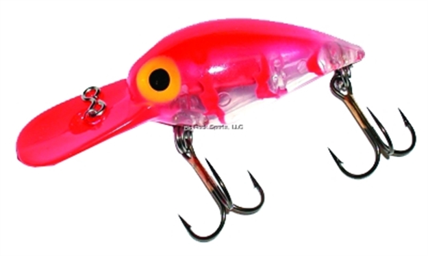Picture of Brad's Lighted Wiggler Crankbait, 3", 3/8 Oz, Clear With Red, Floating/Sinking