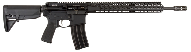Picture of Bcm 653790 Recce-16 Kmr-A 300 Blackout 16" 30+1 Black Hard Coat Anodized, Manganese Phosphate, 6 Position Stock,  Bravo Mod 3 Grip 653-790