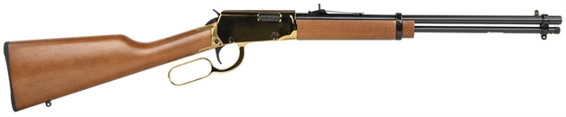 Picture of  Rossi Rl22181wd-Gld1 Rio Bravo  22 LR 15+1 18" Polished Black Barrel, Gold Metal Rec, Hardwood Furniture 754908255702