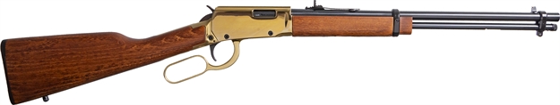 Picture of  Rossi Rl22181wd-Gld1 Rio Bravo  22 LR 15+1 18" Polished Black Barrel, Gold Metal Rec, Hardwood Furniture 754908255702