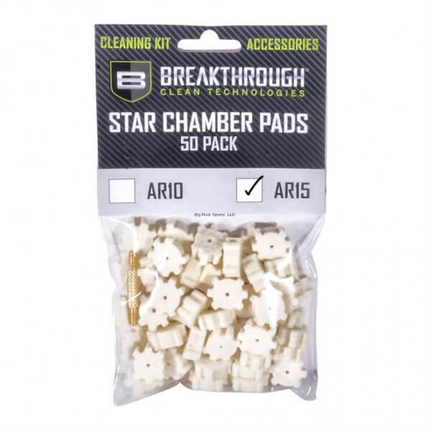Picture of Breakthrough Ar-15 Star Chamber Pad - 50 Pack With 8-32 Thread (Male / Male) Adapter