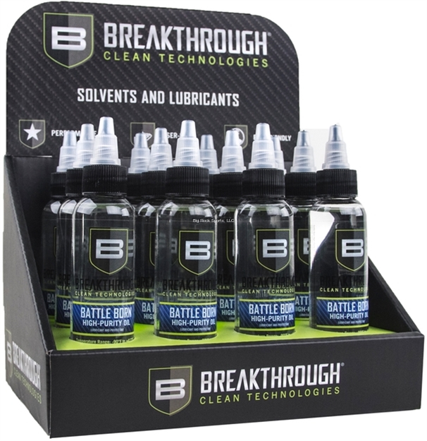 Picture of Breakthrough Battle Born High-Purity Oil (Lubricant & Protectant) - 2Oz. Bottle  / 12 Pack Counter Display