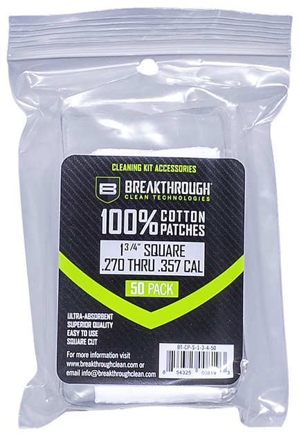 Picture of  Breakthrough Clean Btcps13450 Square Patches 270/357 Cal 1.75" 50 Pack