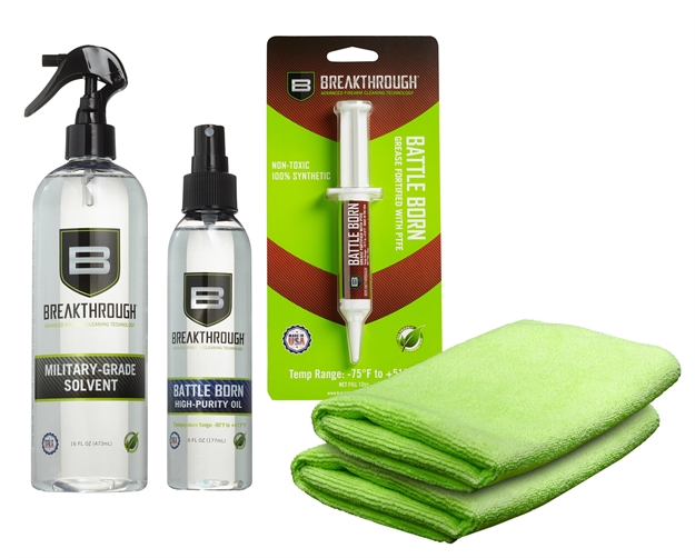 Picture of Breakthrough Clean Bundle 3 Cleaning Kit 12Cc Grease/16 OZ Military Solvent/6 OZ