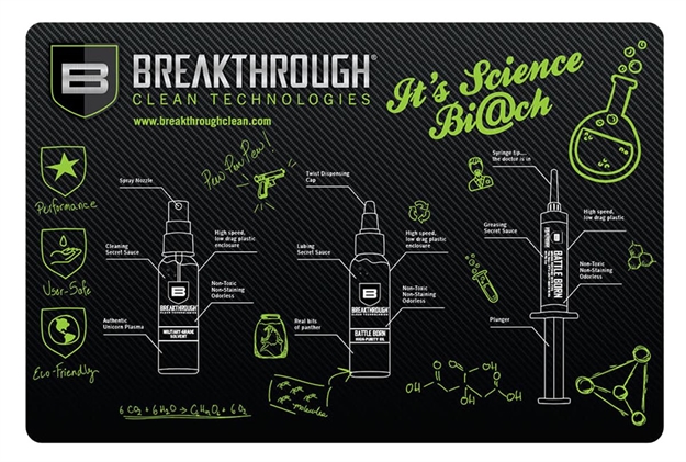 Picture of Breakthrough Clean Btrgmp Pistol  Cleaning Mat Neoprene/Polyester 17" Long Breakthrough Cleaning Products Illustration BT-RGM-P
