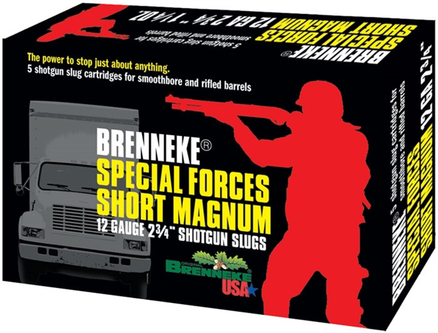 Picture of Brenneke Special Forces Short Magnum Rifled Slugs 12 Ga, 2-3/4 In, 1-1/4Oz, 1476 Fps, 5 Rnd Per Box SL-122SFM