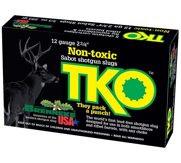Picture of Brenneke Sl122tko Tko  12Gauge 2.75" 2/3Oz Slug Shot 5 Per Box/50 Case SL-122TKO 091037441843