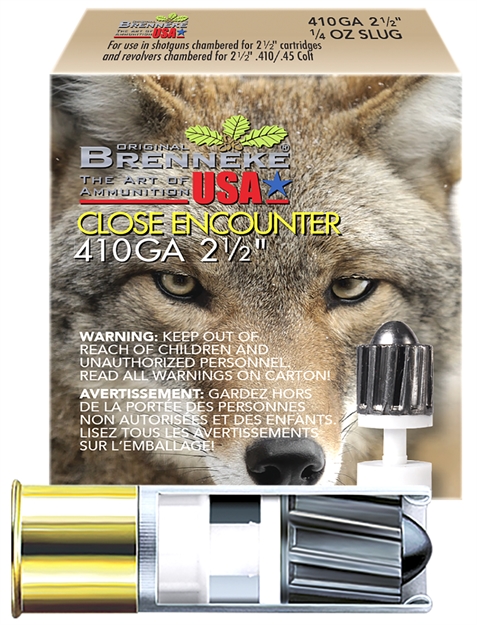 Picture of Brenneke Sl4102ce Close Encounter Home Defense 410Gauge 2.50" 1/4Oz Sabot Slug Shot 5 Per Box/90 Case SL-4102CEM