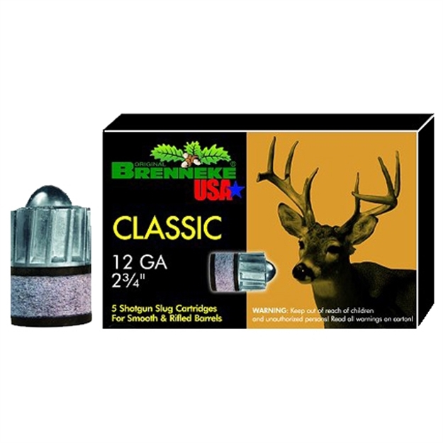 Picture of  Brenneke Sl122clm Classic Magnum  12Gauge 2.75" 1 1/8Oz Slug Shot 5 Per Box/50 Case
