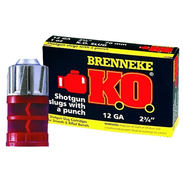 Picture of  Brenneke Sl122ko K.O.  12Gauge 2.75" 1Oz Slug Shot 5 Per Box/50 Case