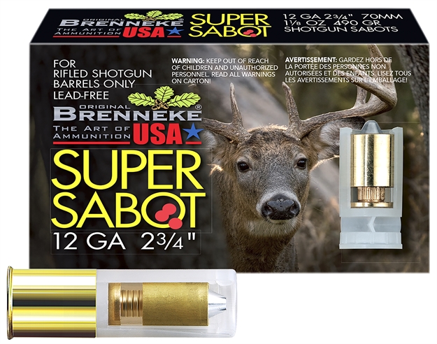 Picture of  Brenneke Sl122sus Supersabot  12Gauge 2.75" 1 1/8Oz Sabot Slug Shot 5 Per Box/50 Case
