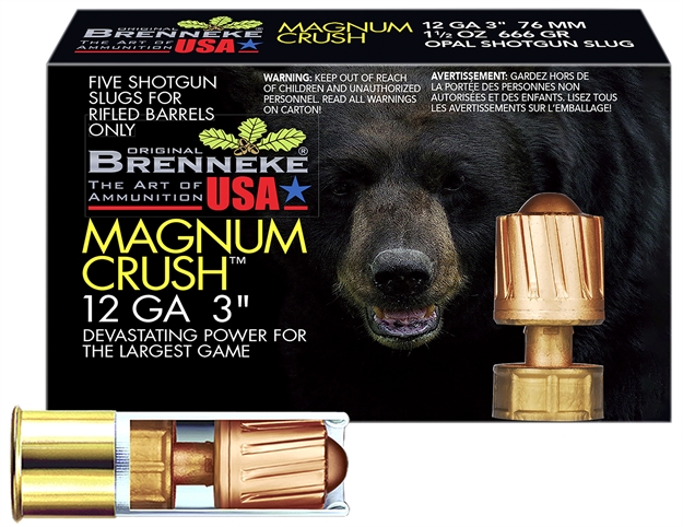 Picture of  Brenneke Sl123cmr Magnum Crush  12Gauge 3" 1 1/2Oz Slug Shot 5 Per Box/50 Case 4030128120522