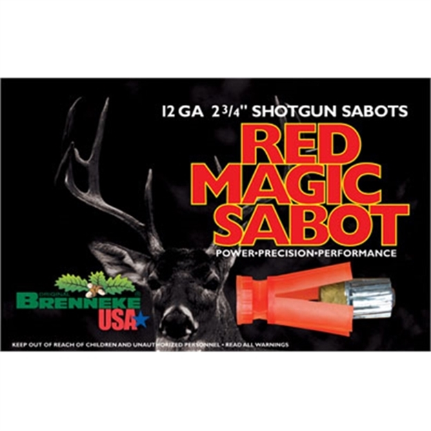 Picture of Brenneke Sl122rms Red Magic  12Gauge 2.75" 1Oz Sabot Slug Shot 5 Per Box/50 Case SL-122RMS 030128121383
