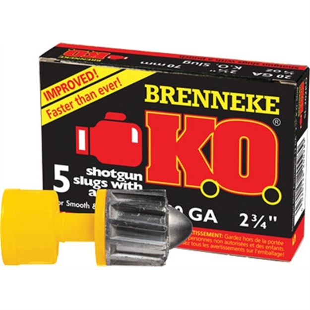 Picture of Brenneke K.O. Sabot Slugs 20 Ga, 2-3/4 In, 3/4Oz, 1550 Fps, 5 Rnd Per Box SL-202KO