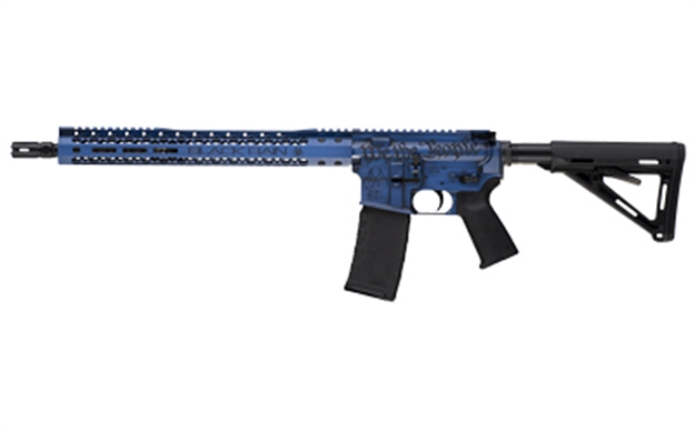 Picture of Black Rain Ordnance Browtpblb Spec 15+ WE The People 5.56X45mm Nato 30+1 16", Blue Battleworn With Deep Engraving, 15" Slim M-Lok, Magpul Grip/Carbine Stock, Castle Flash Hider BRO-WTP-BLB 697067869734