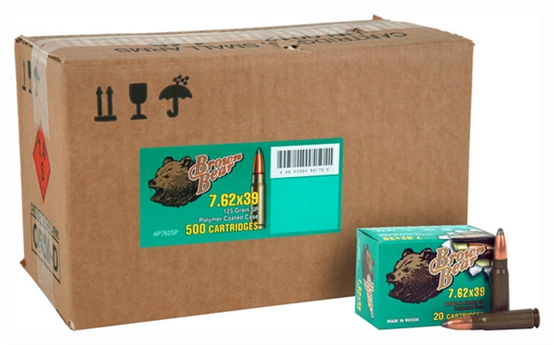 Picture of Brown Bear Bear 7.62X39 125Gr. SP Polymer Coated 500 Round Case
