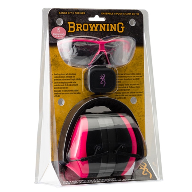 Picture of  Browning 126373 Range Kit  Foam Plastic With Foam 27 DB 36 DB Over The Head Orange Pink/Black Women