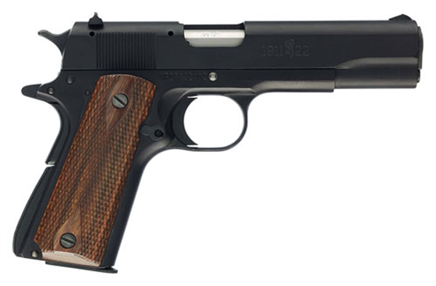 Picture of  Browning 051802490 1911 A1 *Ca Compliant Full Size 22 LR 10+1, 4.25" Matte Stainless Steel Barrel, Matte Black Serrated Slide & Alloy Frame W/Beavertail