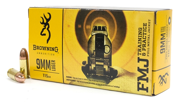 Picture of Browning 9Mm 115Gr Fmj Ammo 50 Rounds B191800092
