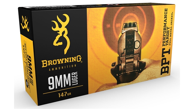 Picture of Browning CF Pistol Ammo 9Mm Luger 147Gr Fmj Bxp Target 50Rd Box