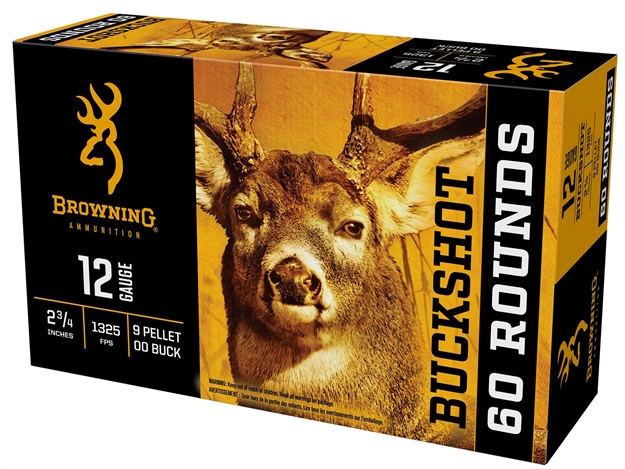 Picture of Browning Ammo B193111223 Buckshot  12 Gauge 2.75" 9 Pellets 00 Buck Shot 60 Bx/ 4 CS (Value Pack)