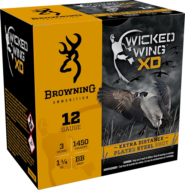 Picture of Browning Shotshells 12Ga 3" 1-1/4Oz Bbs Bxd Extra Distance Steel Shot Waterfowl 1450Fps 25Rd Box B193411230