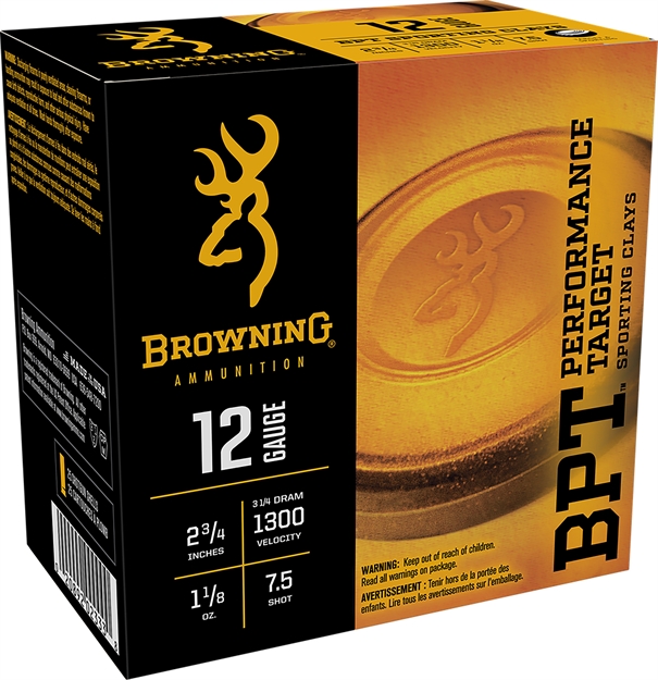 Picture of  Browning Ammo B193631227 Bpt Performance Target Sporting Clay 12Gauge 2.75" 1 1/8Oz 7.5Shot 25 Per Box/10 Case