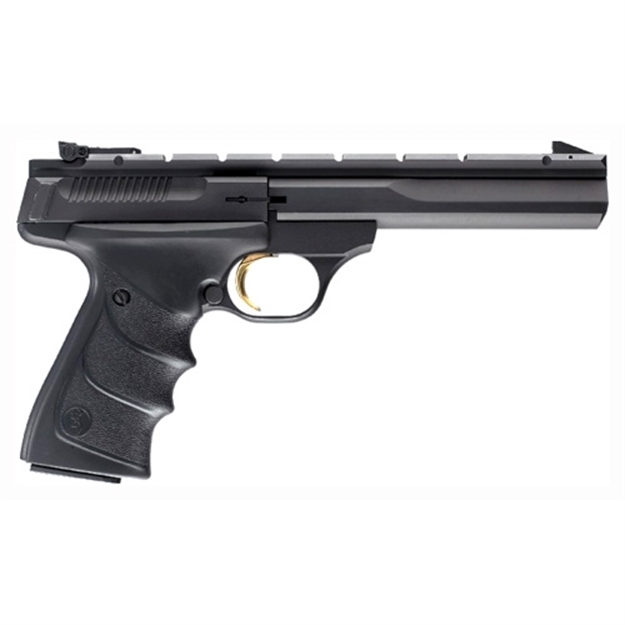 Picture of  Browning 051421490 Buck Mark Contour *Ca Compliant 22 LR 10+1 5.50" Black Contoured Barrel, Matte Blued Aluminum Frame & Receiver W/Rail, Black Overmolded Grip, Right Hand 023614251552