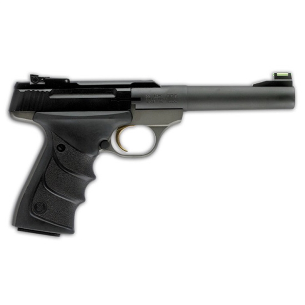 Picture of  Browning 051448490 Buck Mark Practical *Ca Compliant 22 LR 10+1 5.50" Taper Bull Barrel, Matte Black Serrated Steel Slide, Matte Gray Aluminum Frame & Black Ultragrip RX Grips