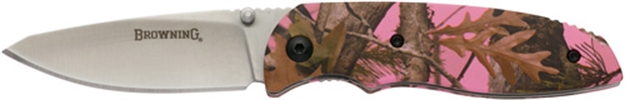 Picture of Browning Knife Edc Folding 2.62" Blade Pink Camo Alum 3220250 023614488958