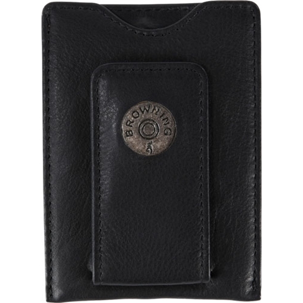 Picture of Browning Men's Slug Money Clip Leather Black W/Magnetic Clip