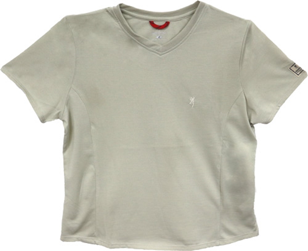 Picture of Browning Special Purchase Women's SS V-Neck Perfrmnce T-Shirt X-Large Sand<