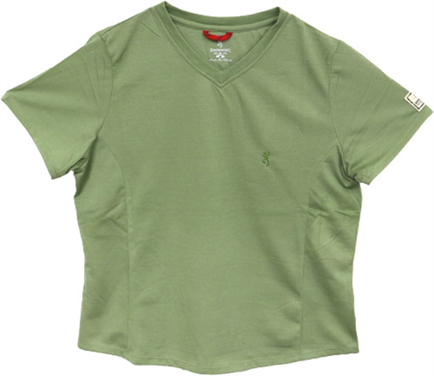 Picture of Browning Special Purchase Women's SS V-Neck Perfrmnce T-Shirt Medium Leaf Green<