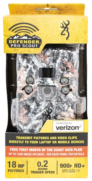 Picture of Browning Trail Cameras Dwpsvzw Defender Pro Scout Verizon Camo 18Mp Resolution SD Card Slot/Up TO 512Gb Memory Features .25"-20 Tripod Socket BTC-DWPS-VZW