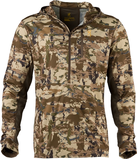 Picture of Browning Trail Cameras Early Season Hooded LS Shirt 1/4 Zip Auric X-Lrg* 3010823504 023614987574
