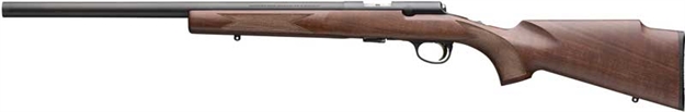 Picture of  Browning 025253270 T-Bolt Target SR 17 Hmr 10+1 20" Matte Blued Heavy Bull Threaded Barrel, Drilled & Tapped Matte Blued Steel Receiver, Grade I Black Walnut Target Style Fixed W/Raised Comb Stock 023614856399