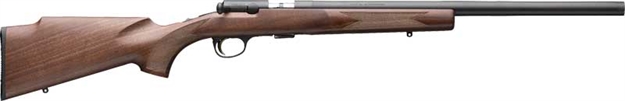 Picture of  Browning 025253202 T-Bolt Target SR 22 LR 10+1 20" Matte Blued Heavy Bull Threaded Barrel, Drilled & Tapped Matte Blued Steel Receiver, Grade I Black Walnut Target Style Fixed W/Raised Comb Stock