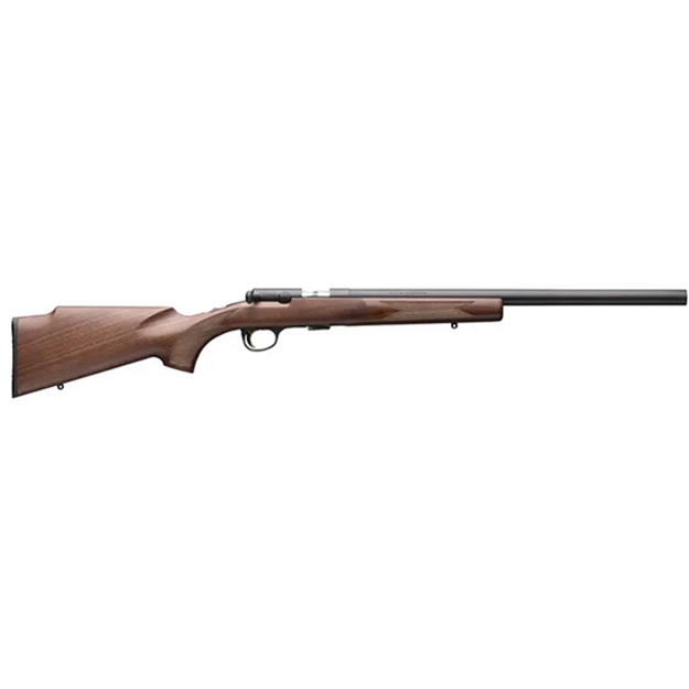 Picture of  Browning 025253202 T-Bolt Target SR 22 LR 10+1 20" Matte Blued Heavy Bull Threaded Barrel, Drilled & Tapped Matte Blued Steel Receiver, Grade I Black Walnut Target Style Fixed W/Raised Comb Stock 023614856375