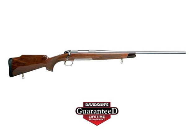 Picture of  Browning 035235282 X-Bolt White Gold Medallion 6.5 Creedmoor 4+1 22" Satin Stainless/ Free-Floating Barrel, Satin Stainless/ Stainless Steel Receiver, Gloss Black Walnut/ Monte Carlo Stock, Right Hand 023614442905