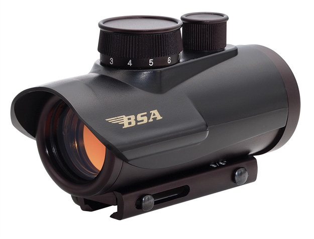 Picture of Bsa Optics Red Dot Sight, Cr2032 Lithium Batt, 1X, 68 FT Fov AT 100Yd, 3/8" And 5/8" Rail Mount, 5 Moa Retical RD30 631618101263