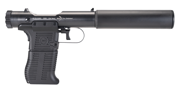 Picture of  B&T Firearms 410111 Station Six  9Mm Luger 9+1 3.50" Barrel/5.10" Suppressor, Black Hard Coat Anodized, Black Pre-Scored Grips