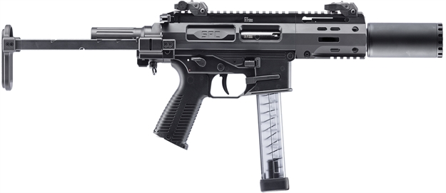 Picture of  B&T Firearms 500003Sdtb Spc9 SD 9Mm Luger 33+1 4.50" With Rbs Suppressor, Black, Tele Brace Adapter, Polymer Grip (Oem Mag)