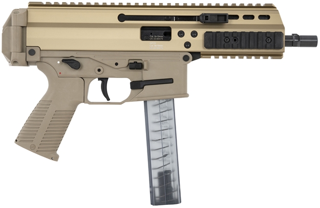 Picture of  B&T Firearms 36039Ct Apc SD 9Mm Luger 30+1 6.80" Black Steel Barrel, M-Lok Handguards, Coyote Brown Anodized Aluminum Picatinny Rail Receiver, Coyote Polymer Grips, Ambidextrous