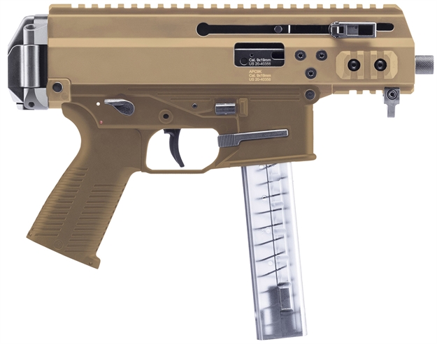 Picture of B&T Firearms Bt36045ct Apc9k Pro 9Mm Luger 30+1 4.30" Black Threaded Barrel, M-Lok Handguard, Coyote Tan Aluminum Picatinny Rail Receiver, Coyote Tan Polymer Grips, Ambidextrous BT-36045-CT 840225706185