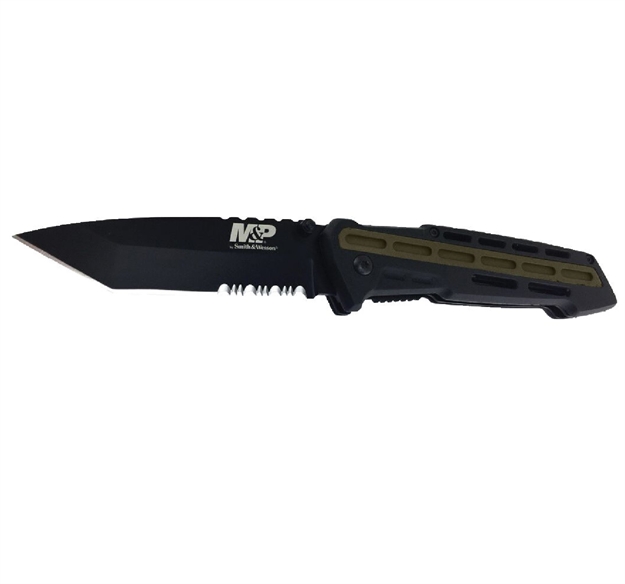 Picture of Bti Tools M&P Clip Folder W/ Rubberized Handle And Serrated Tanto 3.5" Blade - Boxed 1100082
