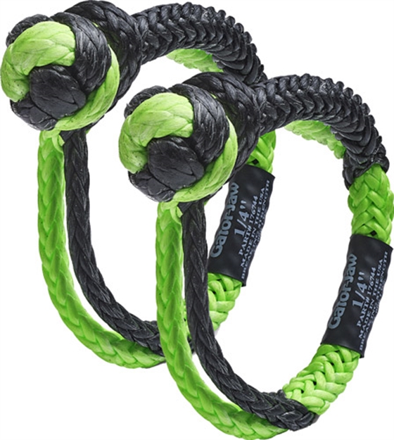 Picture of Bubba Rope Rope Mini Gator Jaw 1/4" Synthetic Shackles Black/Gree! 176744