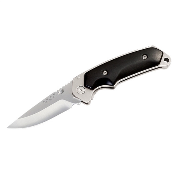 Picture of Buck Knives Alpha Crosslock, Folding Liner Lock Knife, 3-1/2" Drop Point Blade, Rubber Handle, HD Sheath